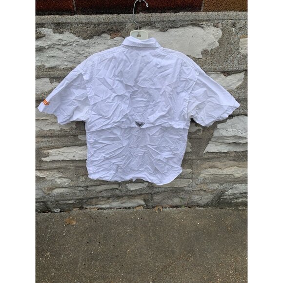 Tennessee Volunteers Shirt Mens Small White Logo Vented Columbia Button Up PFG* - Picture 2 of 7